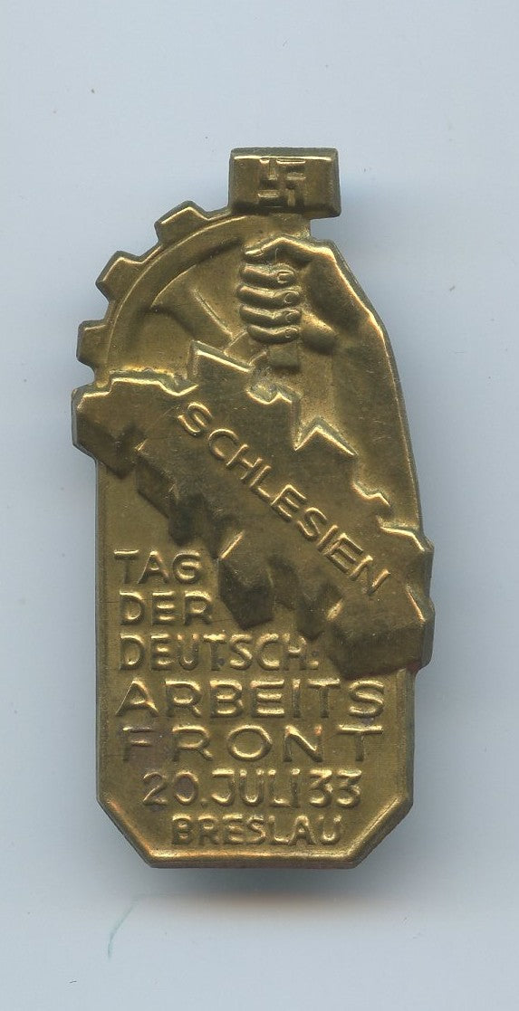 insigne de journée de propagande allemand 1933, attache cassée, en laiton 50x25mm