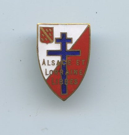 insigne de boutonnière Alsace et Lorraine libres FFL numéroté (France Libre Londres)