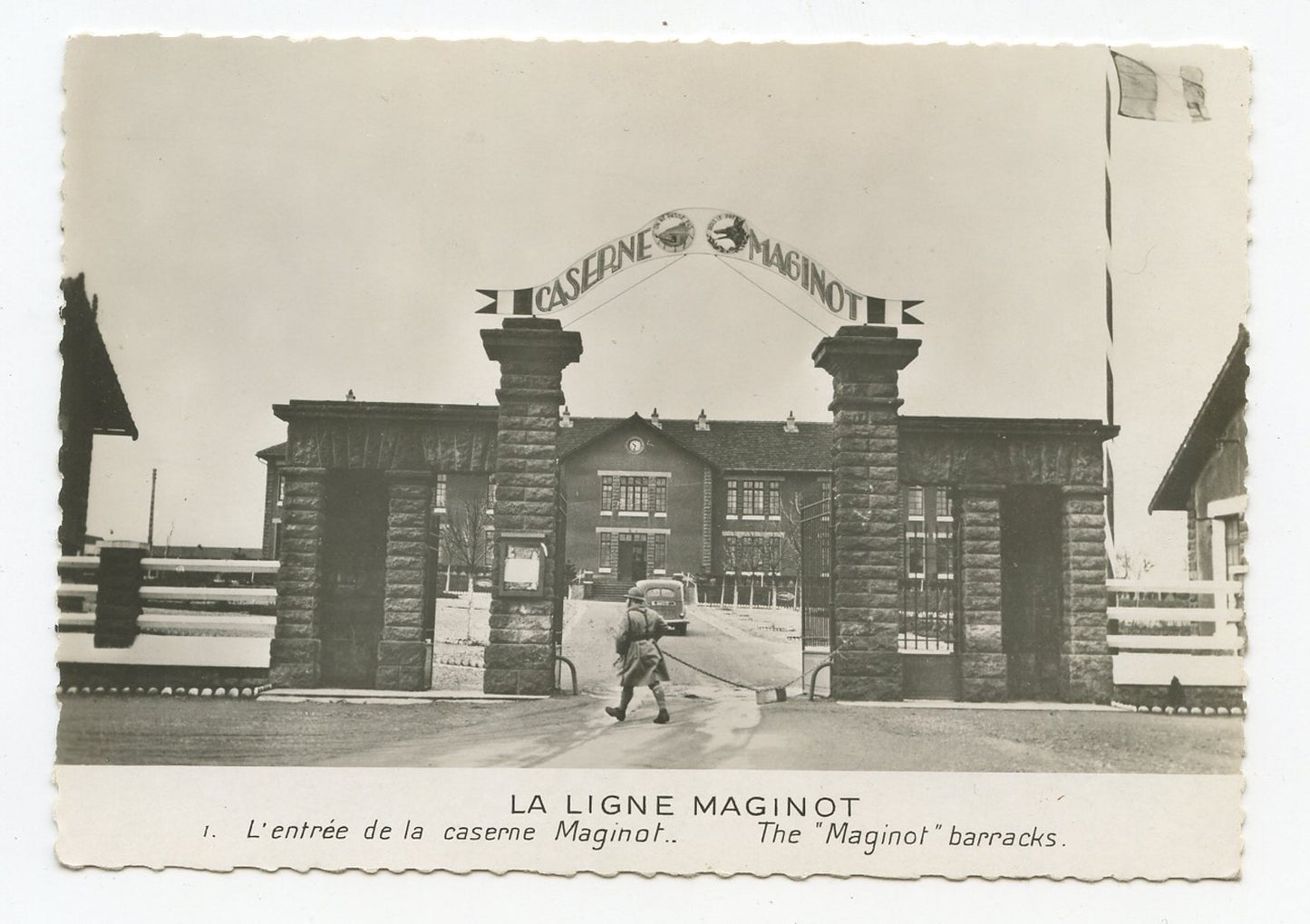 carte postale ligne Maginot l'entrée de la caserne 168°RIF  Thionville 15 x 10,5 cm