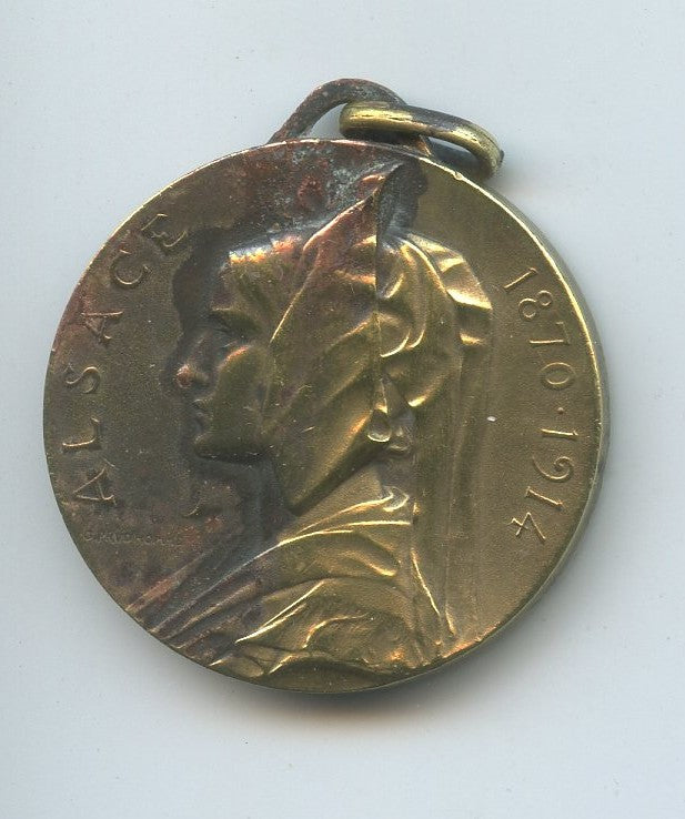 médaille du 7° bataillon territorial de chasseurs alpins Alsace 1914-18