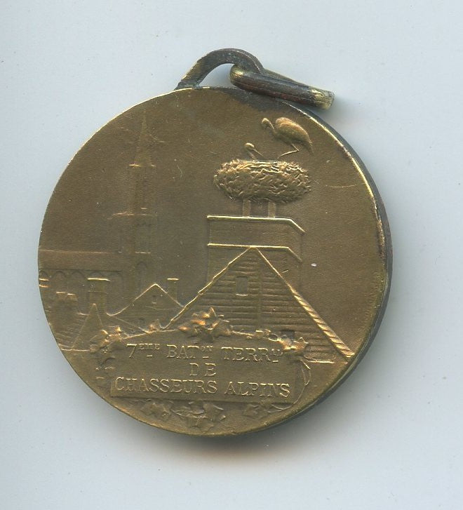 médaille du 7° bataillon territorial de chasseurs alpins Alsace 1914-18