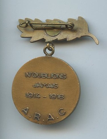 médaille et diplôme de l'ARAC 60ème anniversaire 1918, poilu du Lot et Garonne