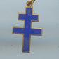 pendentif croix de lorraine émaillée bleue