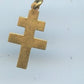 pendentif croix de lorraine émaillée bleue