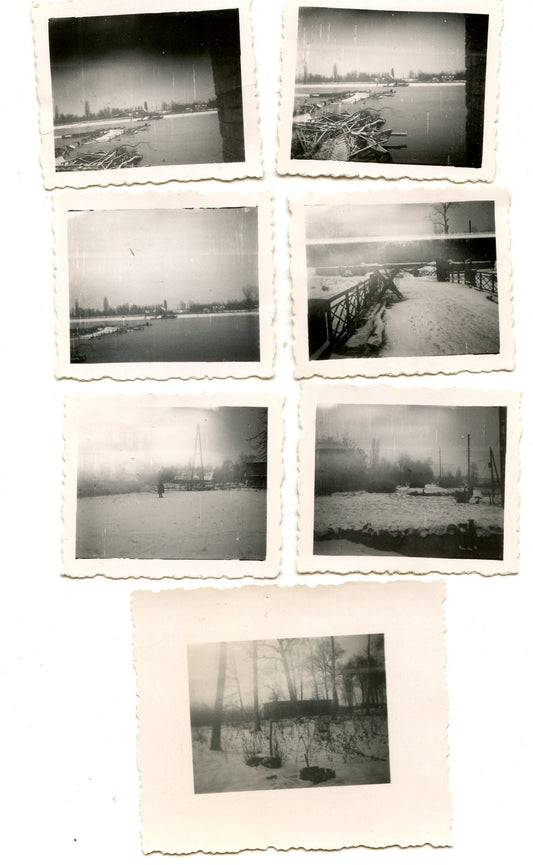 7 petites photos secteur de Erstein Gerstheim 1939-40, Maginot 4,5 x 4 cm