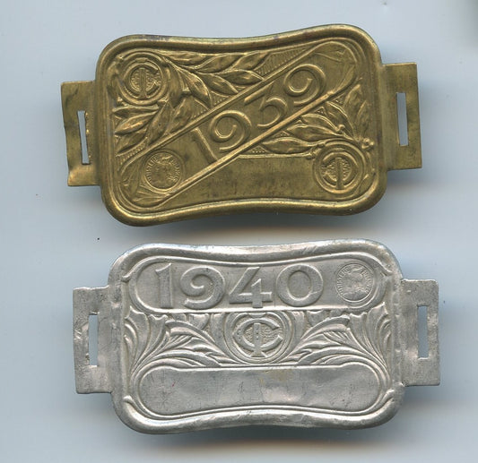 2 plaques à vélo 1939 et 1940
