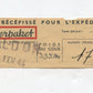 récépissé de colis pour travailleur Français du STO en Allemagne 1944 1
