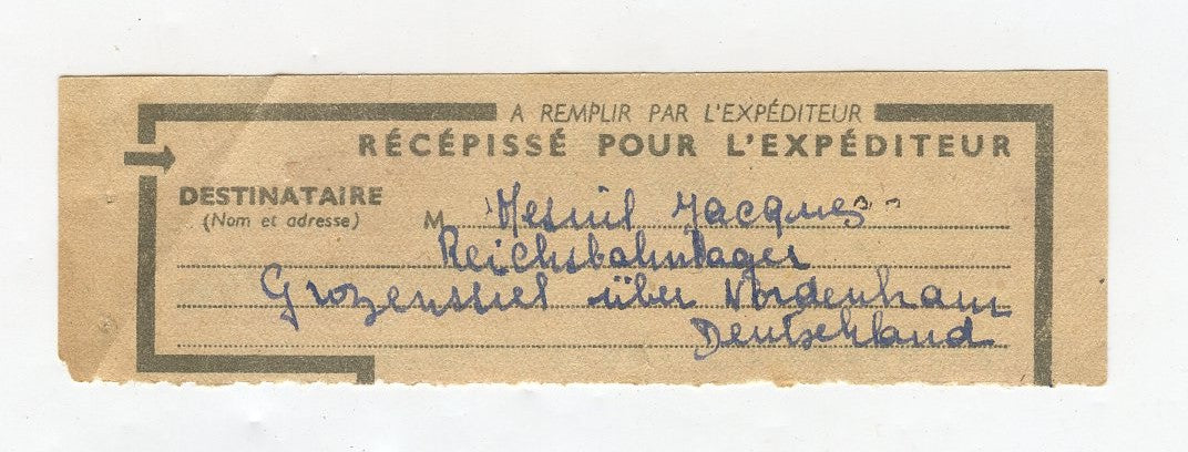 récépissé de colis pour travailleur Français du STO en Allemagne 1944 2