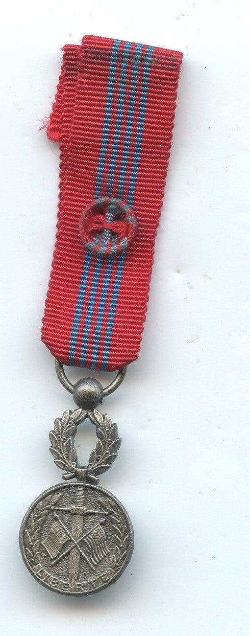 réduction médaille de la liberté anciens combattants franco américains, classe argent avec rosette 1939-45