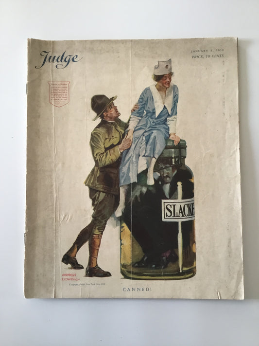 1914-1918 : revue militaire US Judge janvier 1918, nombreux dessins et publicités, 24 pages