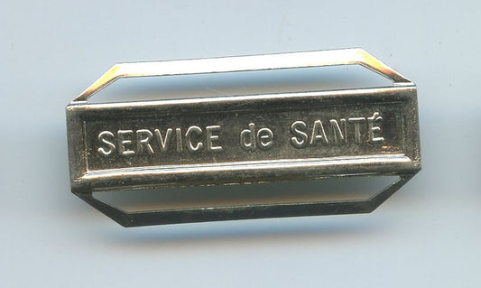 France : agrafe Service de Santé, fabrication Monnaie de Paris, bronze doré, deux passants