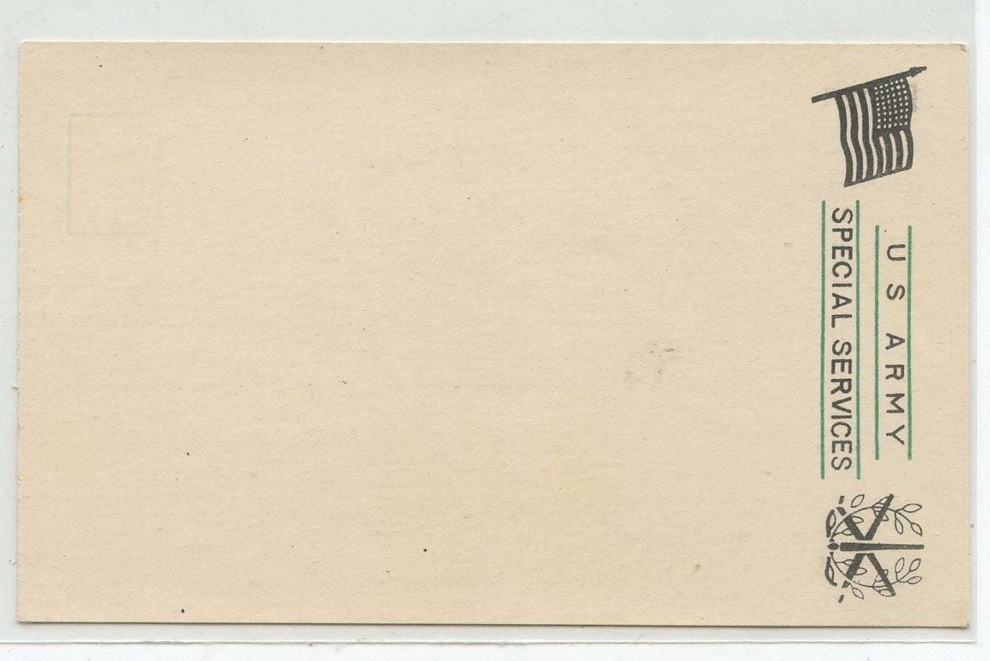 1939-1945 : carte de correspondance vierge de l'armée américaine