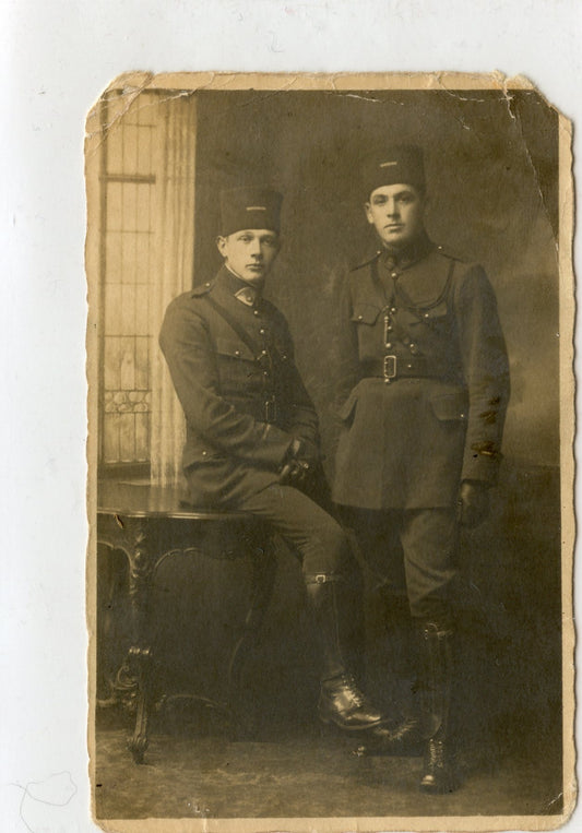 années 20 : carte photo de deux officiers de tirailleurs en occupation en Allemagne