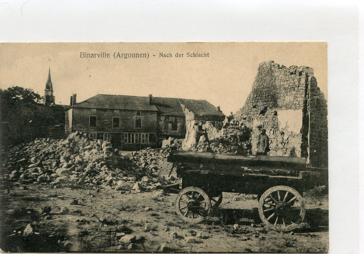 1914-1918 : CPA occupation Allemande et ruines Binarville Marne Argonne 2