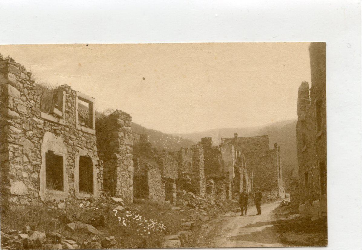 1914-1918 : village de Landersbach en ruines Vosges Alsace