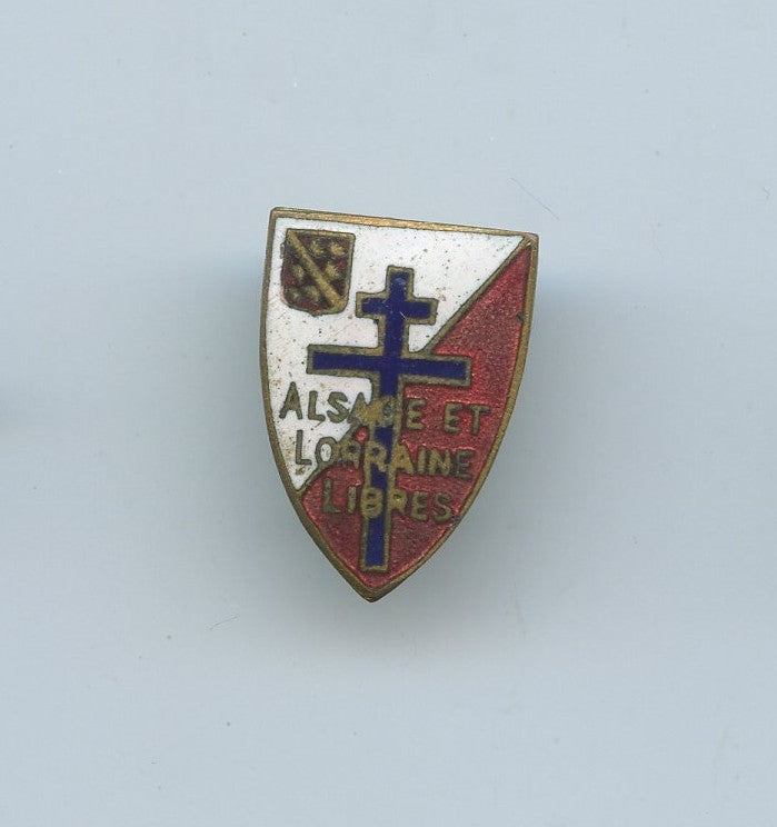 1939-1945 : insigne Alsace et Lorraine libres, France Libre, Londres 22 x 16 mm