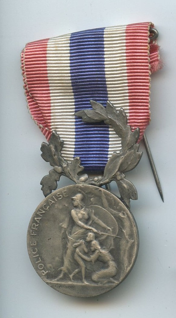 médaille de la police française en argent